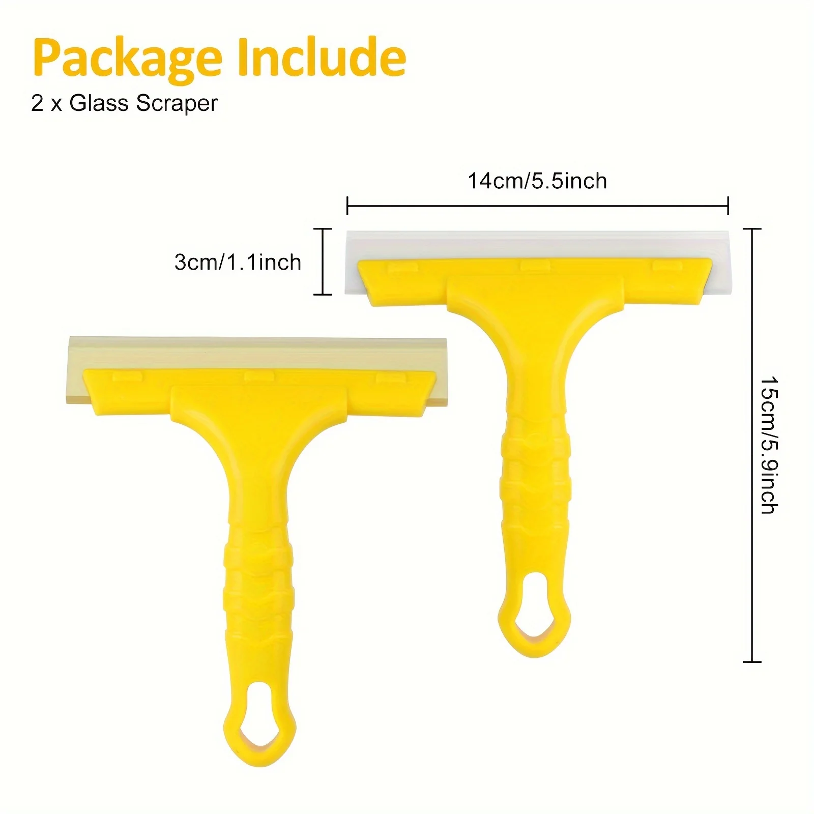 2pcs Non-Slip Glass Scraper, Double Layer Silicone Glass Wiper, Multi-Functional Cleaning Tool, for Shower Windows, Car Windshies